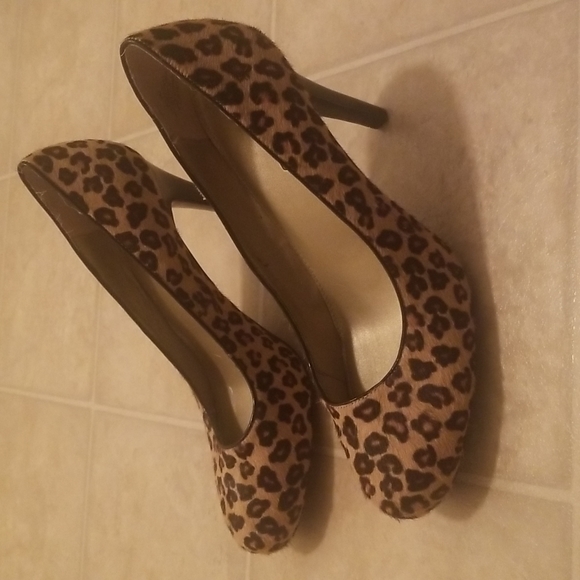 Classy Leopard Heels With Real Fur! Sz. 9! - Picture 4 of 6